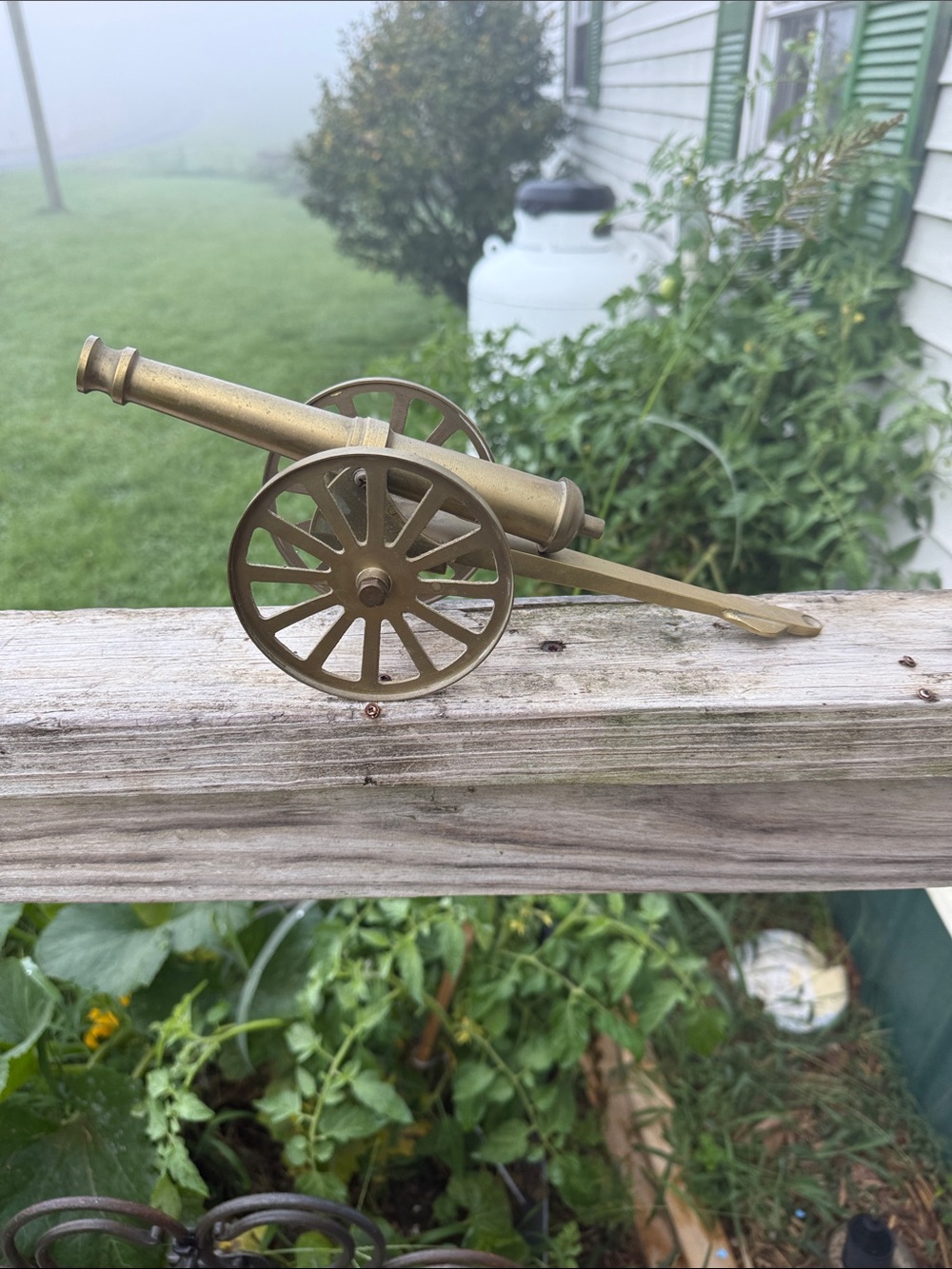 Vintage brass miniature artillery civil war style cannon